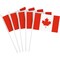 G128 50 Pack Handheld Canada Canadian Stick Flags | 4x6 In | Printed 150D Polyester, Country Flag, Solid Plastic Stick, Spear White Tip